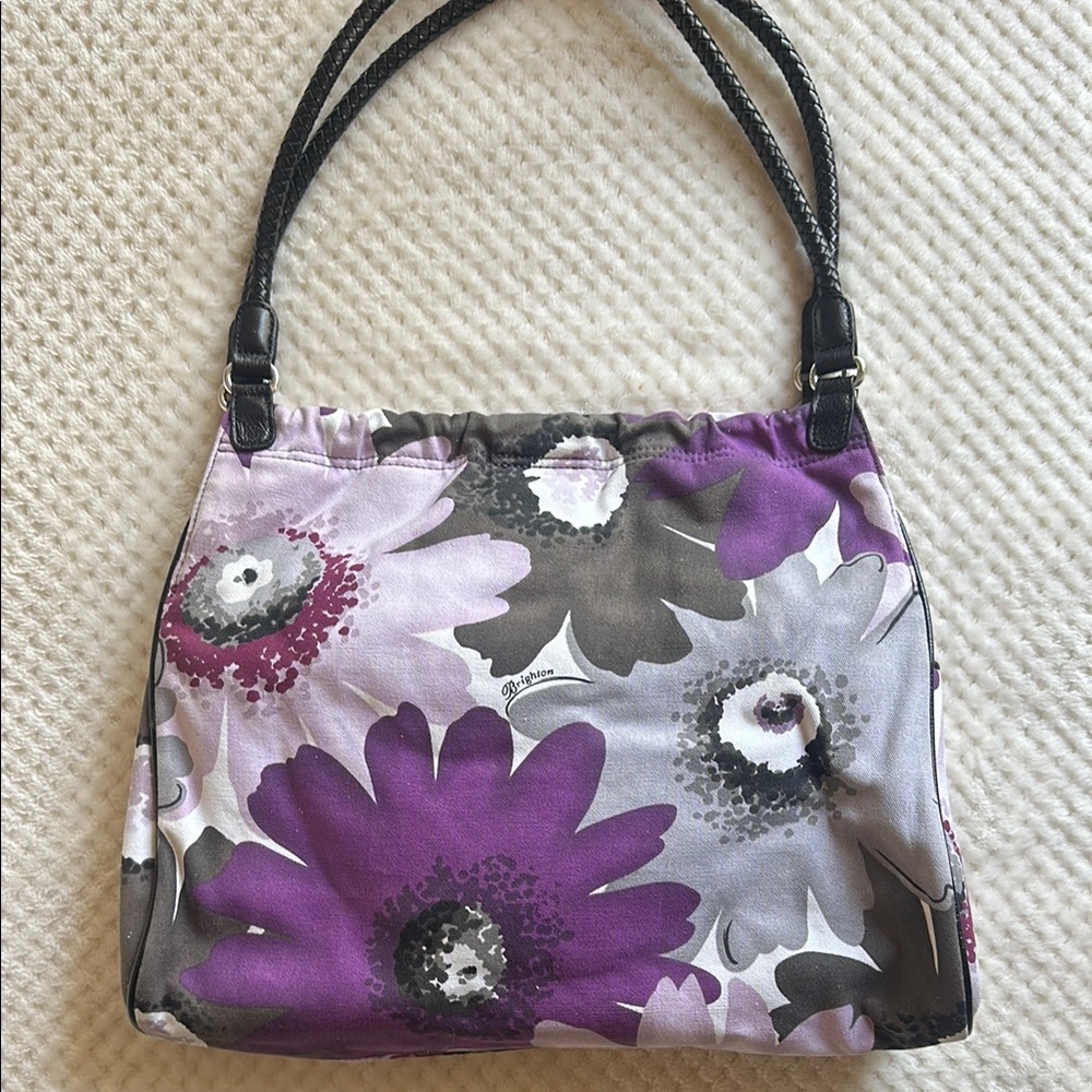 NIB Brighton Floral Purple and Gray Purse